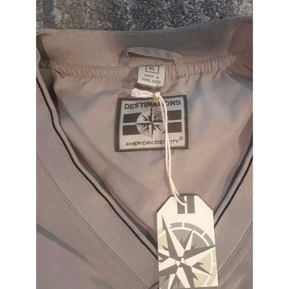 Destinations American Identity Mens Pullover Windbreaker Pockets Gray SZ XL NWT - Picture 3 of 5